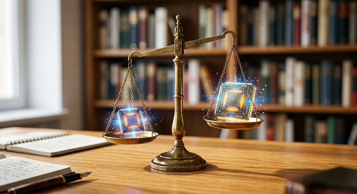 Balance pesant deux puces lumineuses de tailles différentes