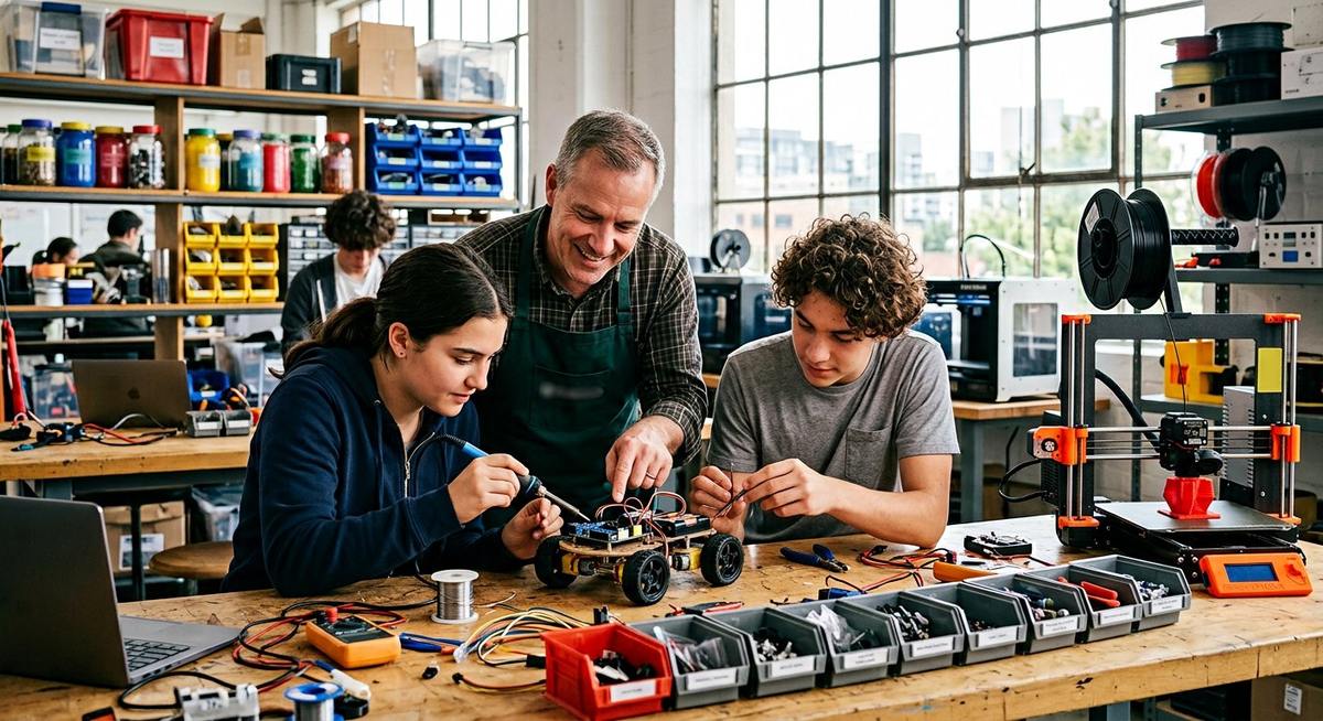 FabLab : construction d'un robot avec un mentor